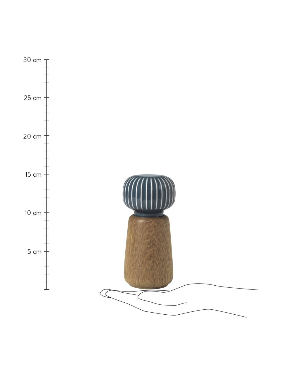 Moulin à épices Hammerhøi, Bleu-gris, bois de chêne, Ø 7 x haut. 15 cm