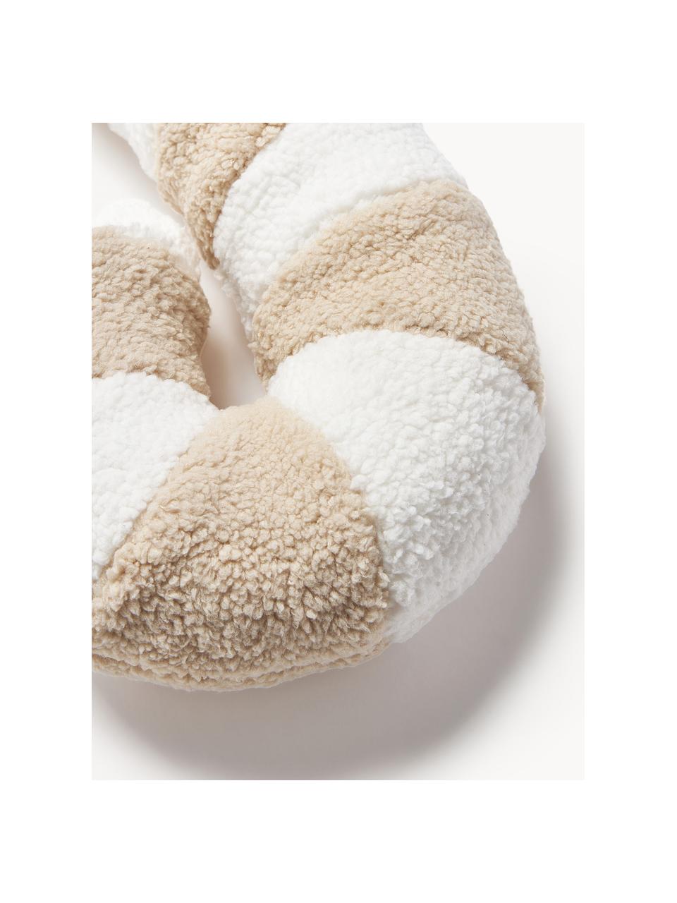 Teddy-Kissen Sugar in Zuckerstangenform, Hülle: 100 % Polyester (Teddyfel, Hellbeige, Weiss, B 20 x L 40 cm