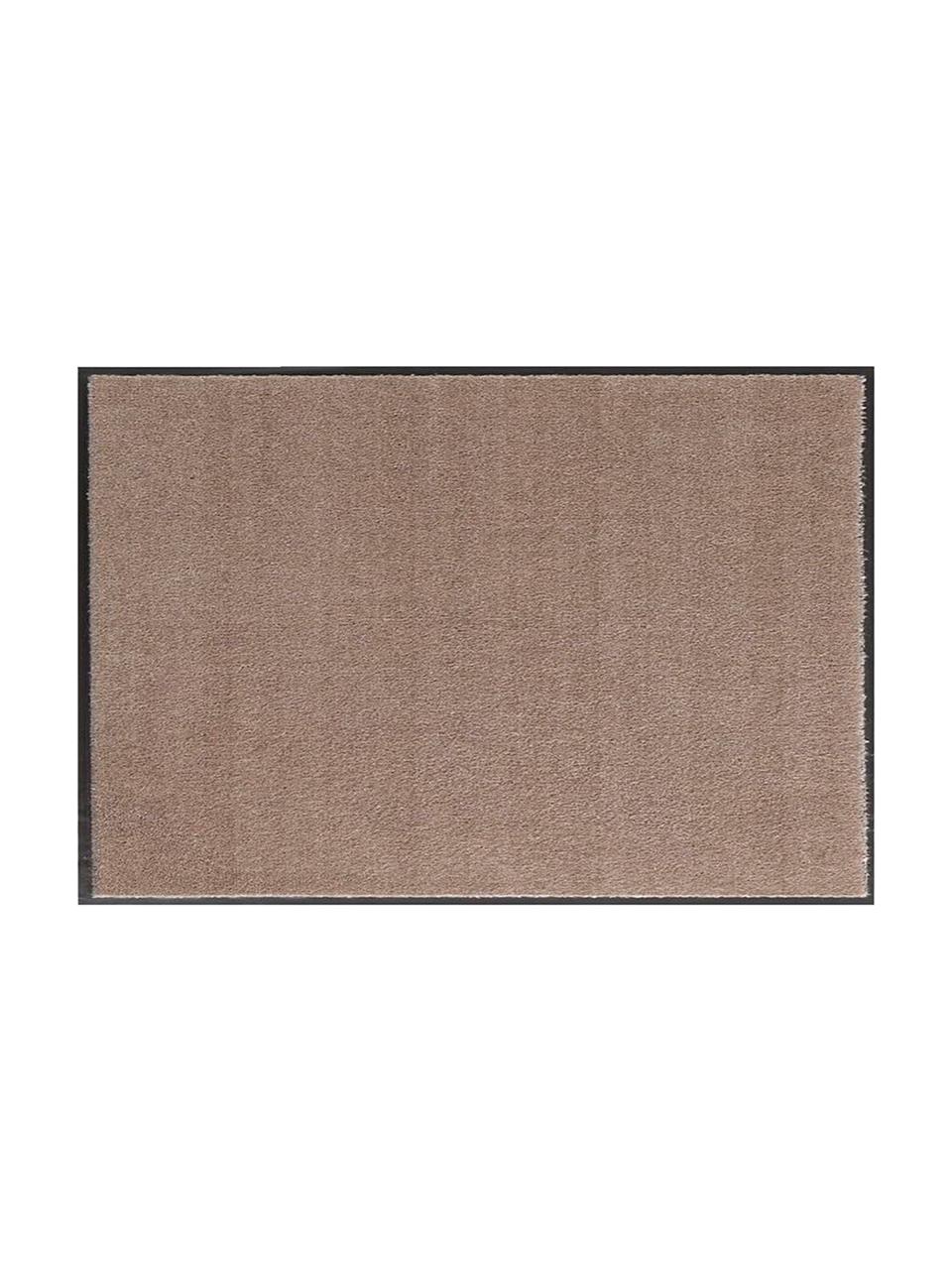 Polyamide deurmat Milo, Bovenzijde: polyamide, Onderzijde: rubber, Taupe, zwart, 58 x 90 cm