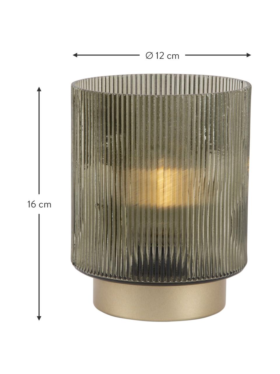 Portavelas LED Votive, Vidrio, Verde, Ø 12 x Al 16 cm