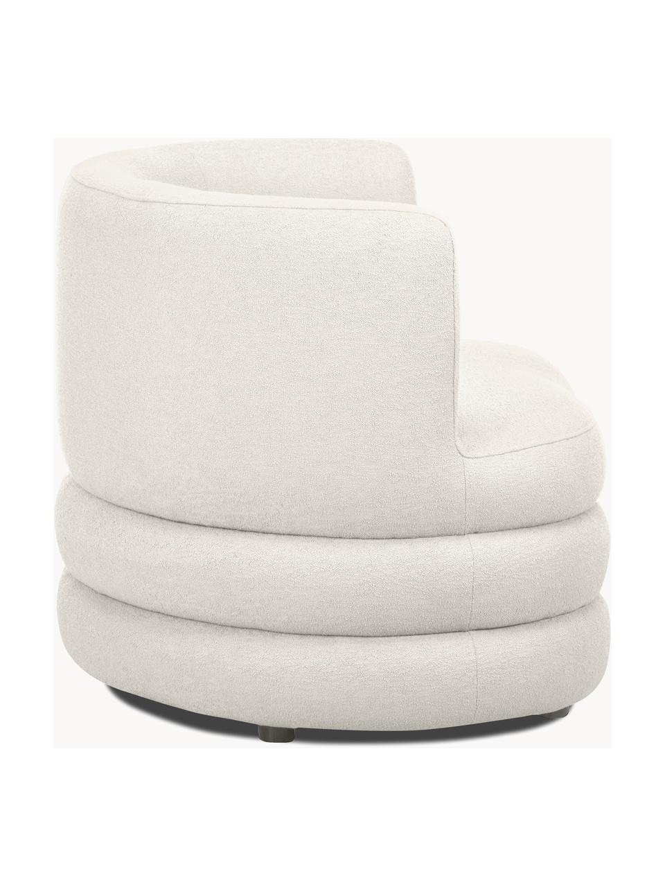 Fauteuil design en tissu bouclé Solomon, Bouclé blanc crème, larg. 95 x prof. 80 cm