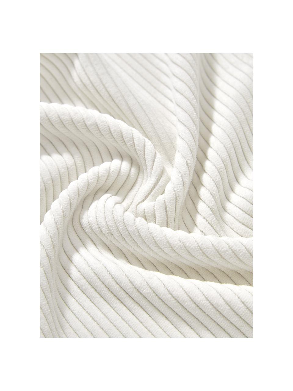 Federa arredo in velluto intrecciato bianco crema con superficie strutturata Carter 2 pz, 88% poliestere, 12% nylon, Bianco, Larg. 45 x Lung. 45 cm