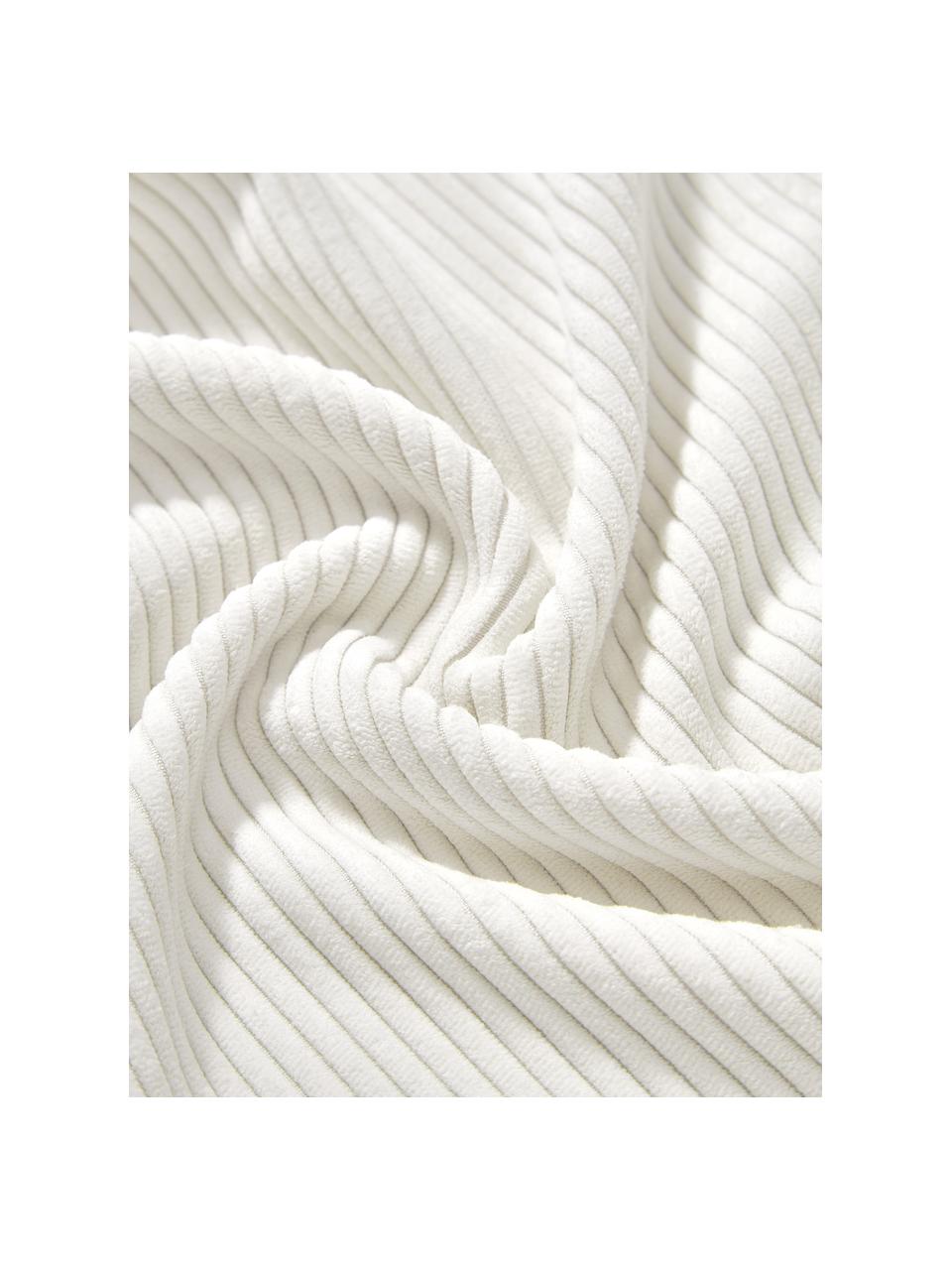 Tkané sametové povlaky na polštáře se strukturovaným povrchem Carter, 2 ks, 88% polyester, 12% nylon, Tlumeně bílá, černá, Š 45 cm, D 45 cm