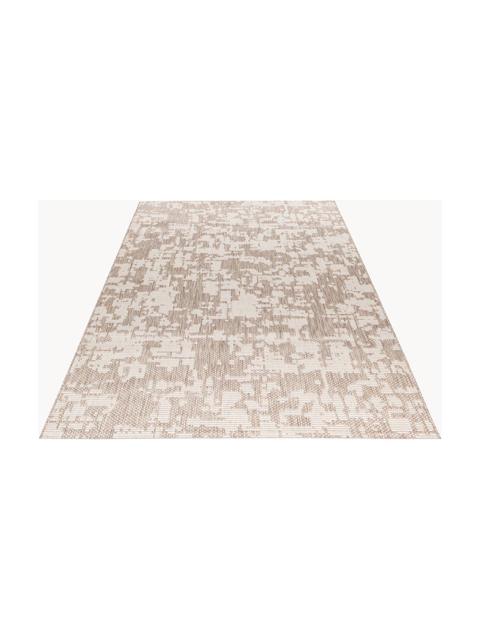 Tapis d'intérieur/d'extérieur avec motif graphique Tallinn, 100 % polypropylène, Tons beiges, larg. 80 x long. 150 cm (taille XS)