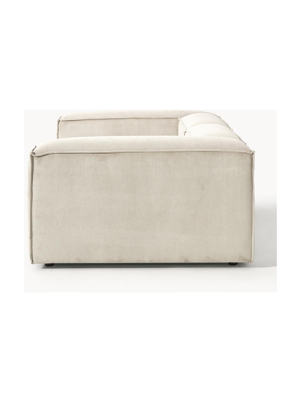 Modulares Sofa Lennon (3-Sitzer) aus Cord, Bezug: Cord (92 % Polyester, 8 %, Gestell: Massives Kiefernholz, Spe, Füße: Kunststoff Dieses Produkt, Cord Hellbeige, B 238 x T 119 cm