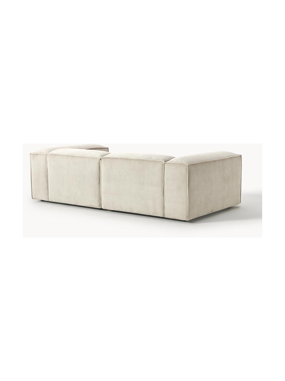 Modulares Sofa Lennon (3-Sitzer) aus Cord, Bezug: Cord (92 % Polyester, 8 %, Gestell: Massives Kiefernholz, Spe, Cord Hellbeige, B 238 x T 119 cm