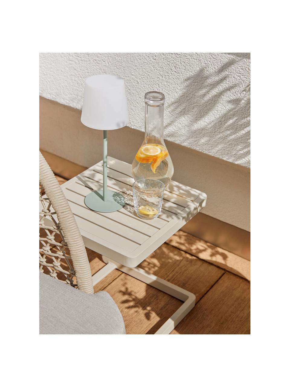 Dimmbare Tischlampe Fausta mit USB-Anschluss, Lampenschirm: Kunststoff, Lampenfuß: Metall, beschichtet, Grün, Weiß, Ø 13 x H 37 cm