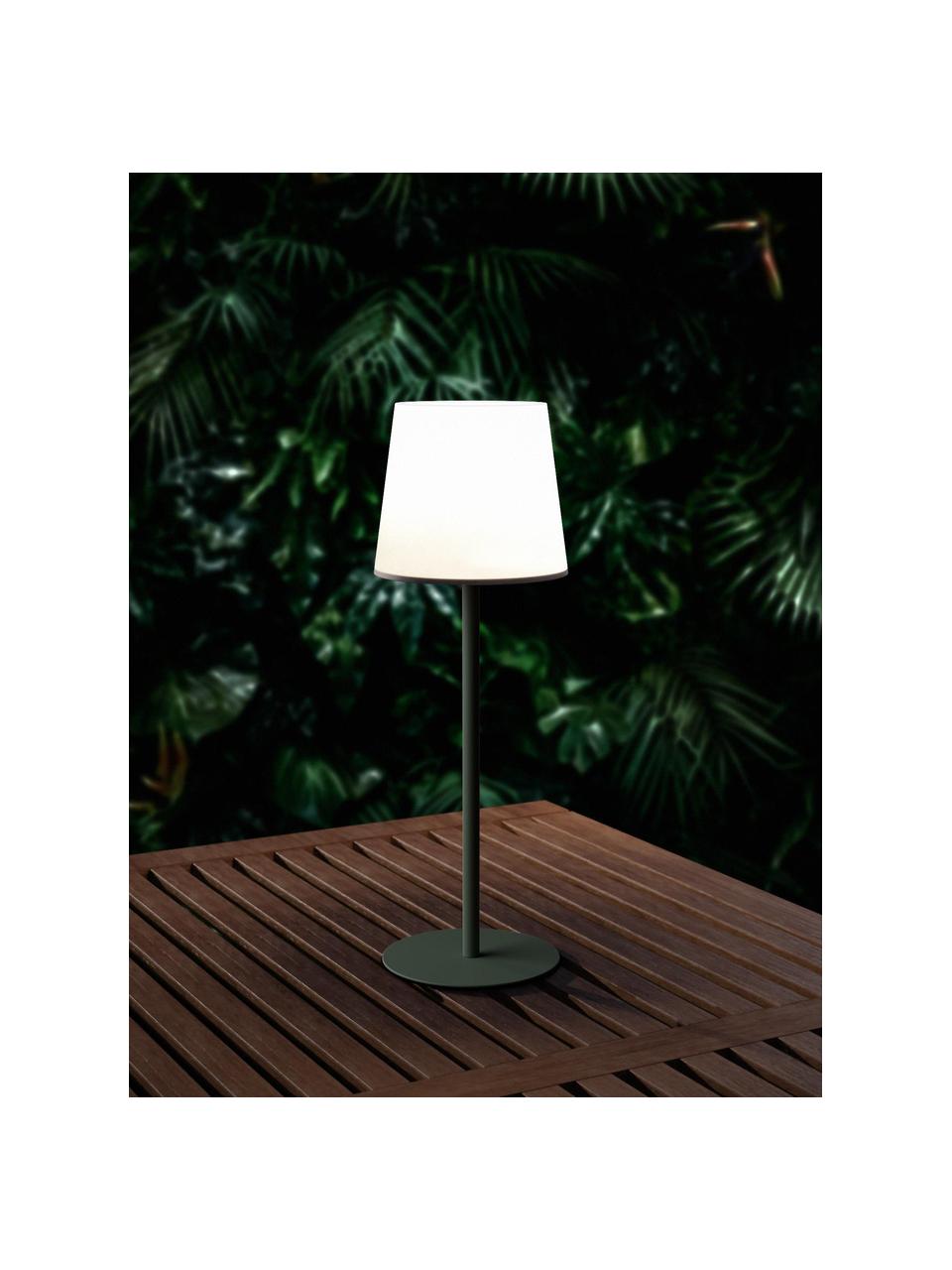 Dimmbare Tischlampe Fausta mit USB-Anschluss, Lampenschirm: Kunststoff, Lampenfuß: Metall, beschichtet, Salbeigrün, Weiß, Ø 13 x H 37 cm