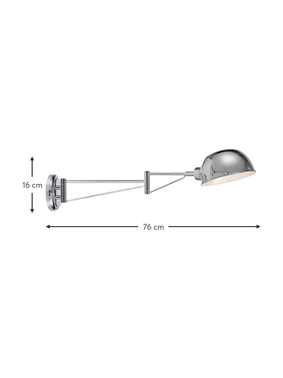 Großer Wandstrahler Portland mit Stecker, Silberfarben, T 76 x H 16 cm