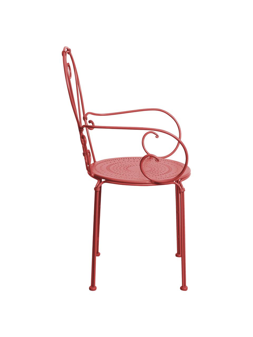 Chaise de jardin en métal et à accoudoirs Century, Rouge