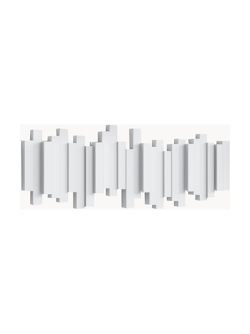 Porte-manteau mural design Sticks, Plastique, Blanc, larg. 48 cm