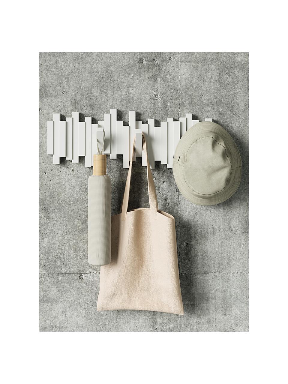 Perchero de pared de diseño Sticks, Plástico, Blanco, An 48 cm