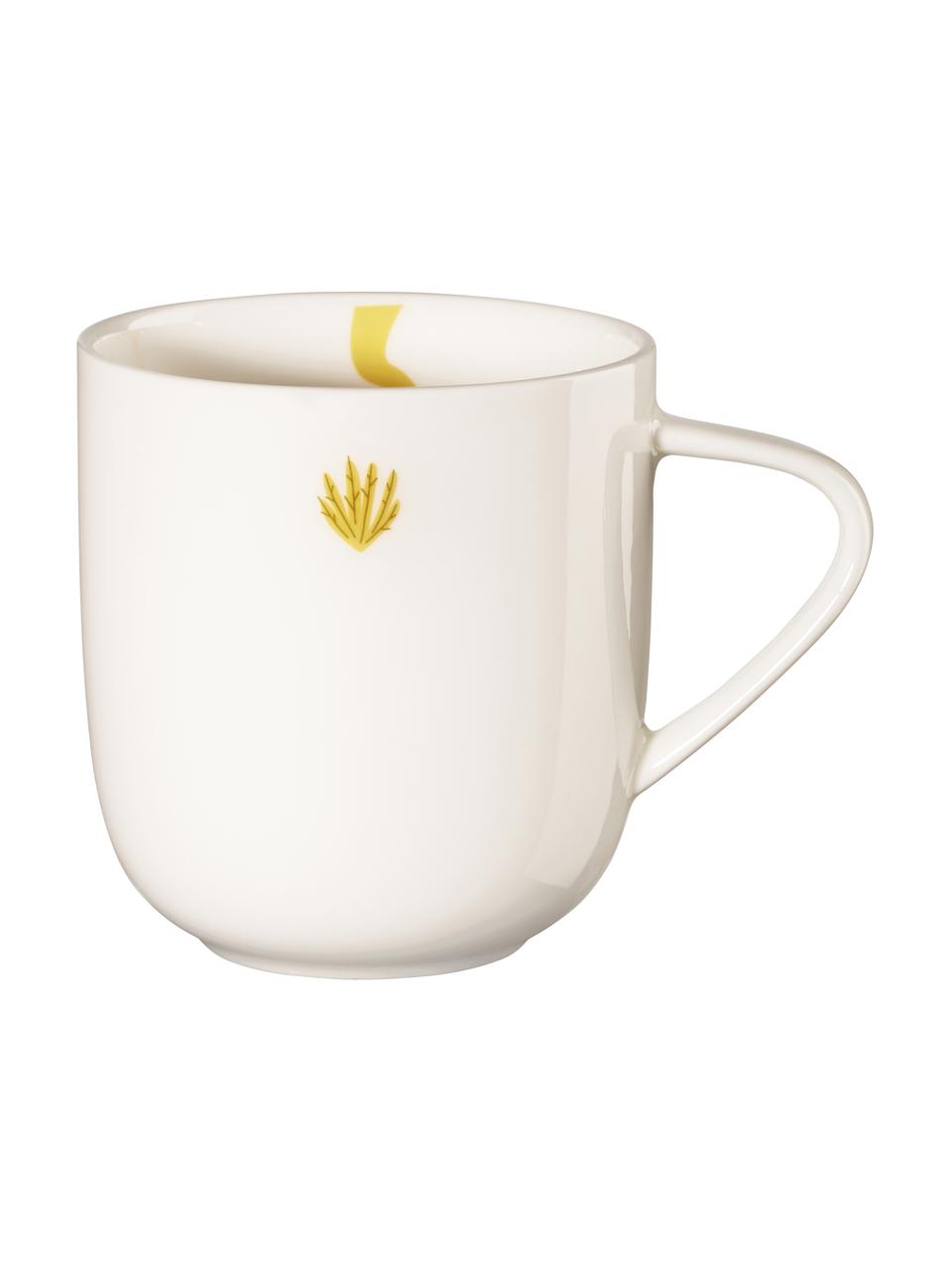 Serviesset Leo Löwe, 5-delig, Fine Bone China (porselein), Wit, geel, blauw, Set met verschillende formaten