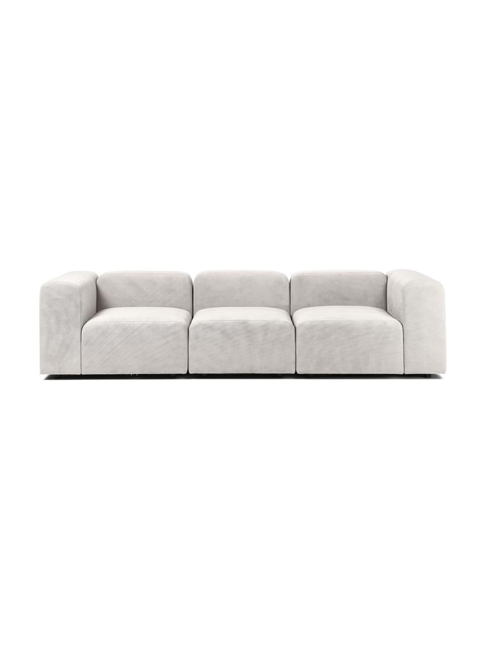 Modulares Sofa Lena (4-Sitzer) in Cremeweiß, Bezug: Webstoff (88% Polyester, , Gestell: Kiefernholz, Schichtholz,, Füße: Kunststoff, Webstoff Weiß, B 284 cm x T 106 cm