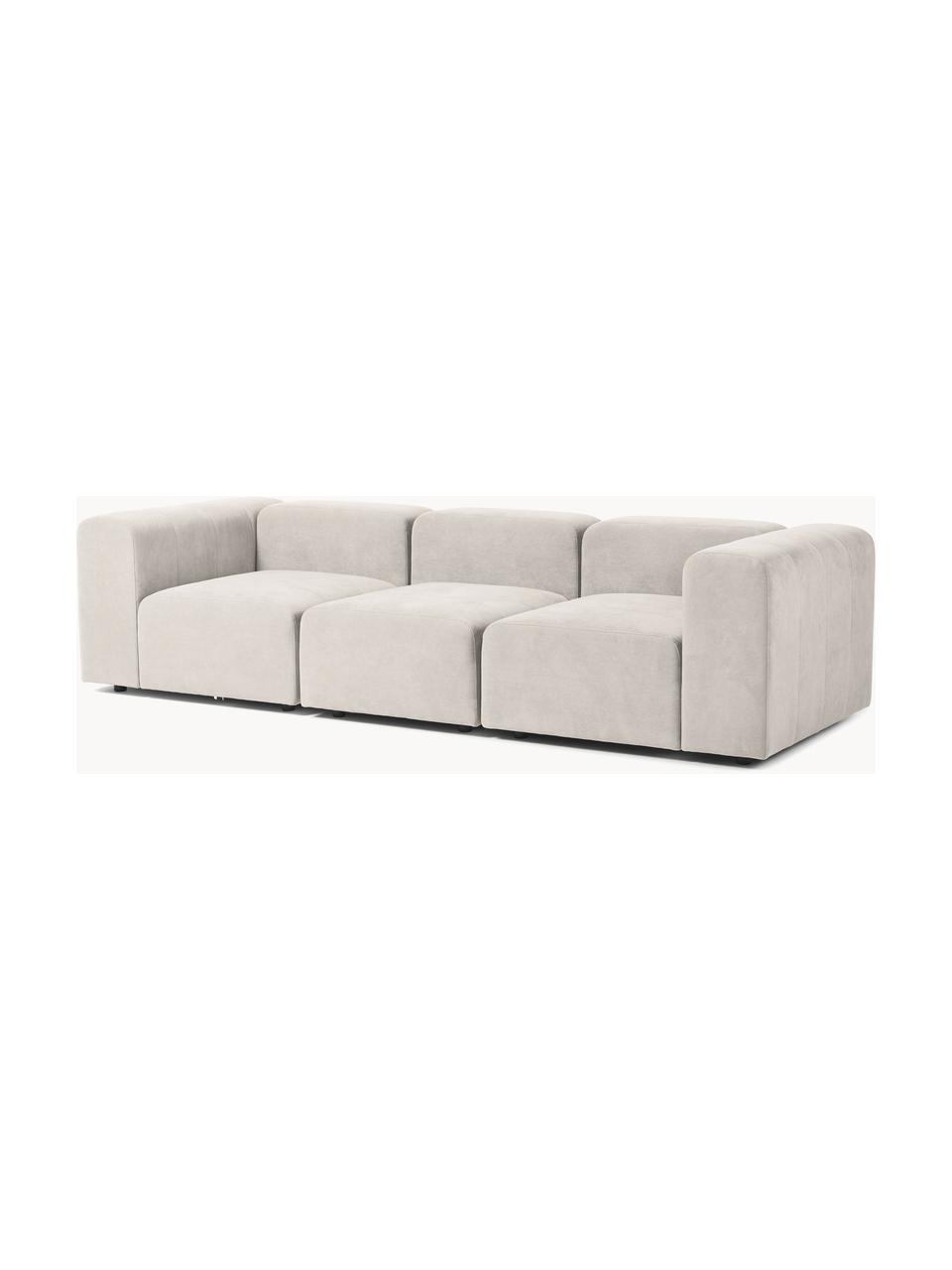 Modulares Sofa Lena (4-Sitzer), Bezug: Webstoff (88% Polyester, , Gestell: Kiefernholz, Schichtholz,, Füße: Kunststoff, Webstoff Cremeweiß, B 284 x T 106 cm