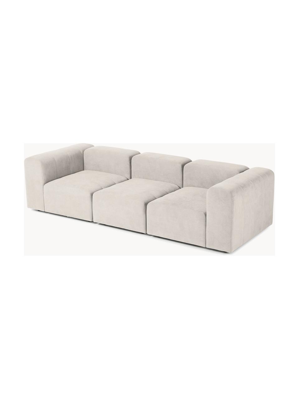 Modulares Sofa Lena (4-Sitzer), Bezug: Webstoff (88% Polyester, , Gestell: Kiefernholz, Schichtholz,, Webstoff Cremeweiss, B 284 x T 106 cm