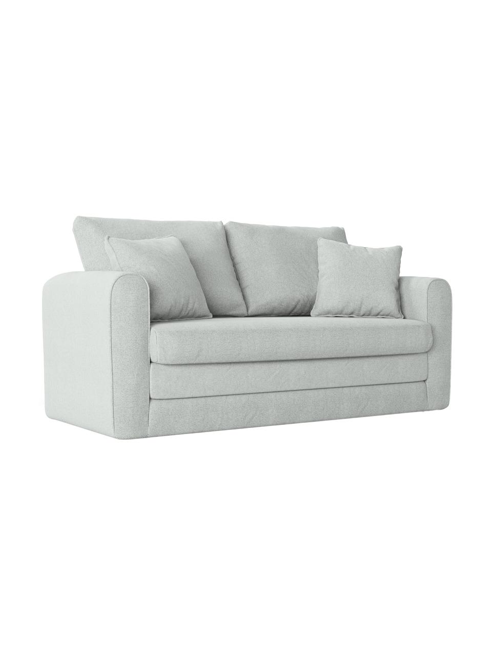 Sofa rozkładana Lido (2-osobowa), Tapicerka: poliester imitujący len D, Nogi: tworzywo sztuczne, Jasnoniebieska tkanina, S 158 x G 69 cm
