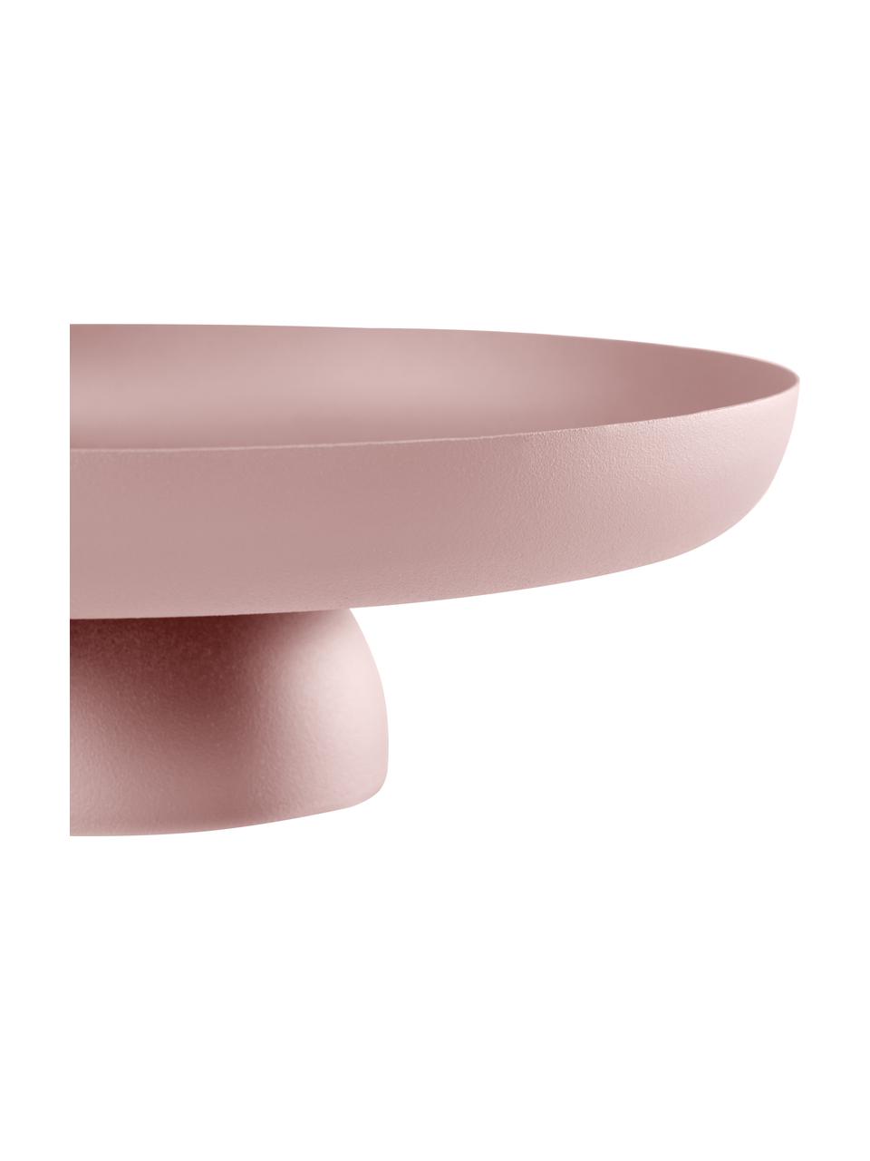 Plateau rond décoratif vieux rose Dagna, Métal, enduit, Brun-gris foncé, Ø 27 x haut. 10 cm