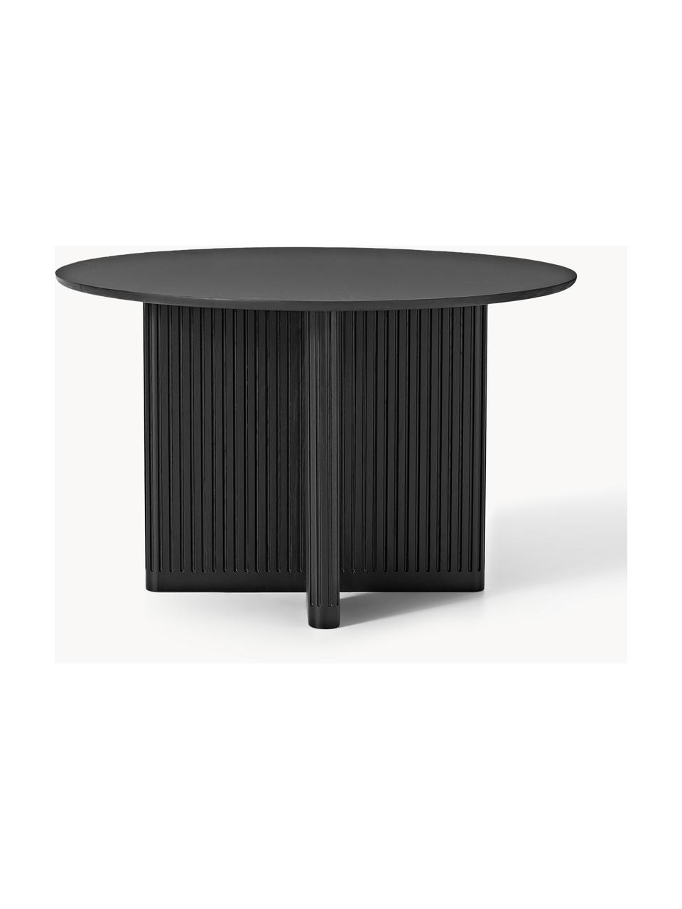 Table ronde en chêne Jolka, Ø 120 cm, Chêne noir laqué, Ø 120 cm