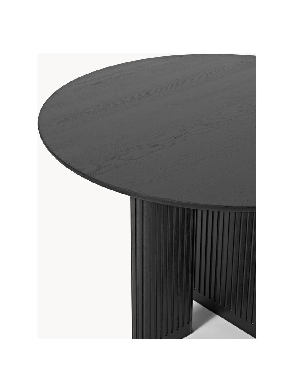 Table ronde en chêne Jolka, Ø 120 cm, Chêne noir laqué, Ø 120 cm