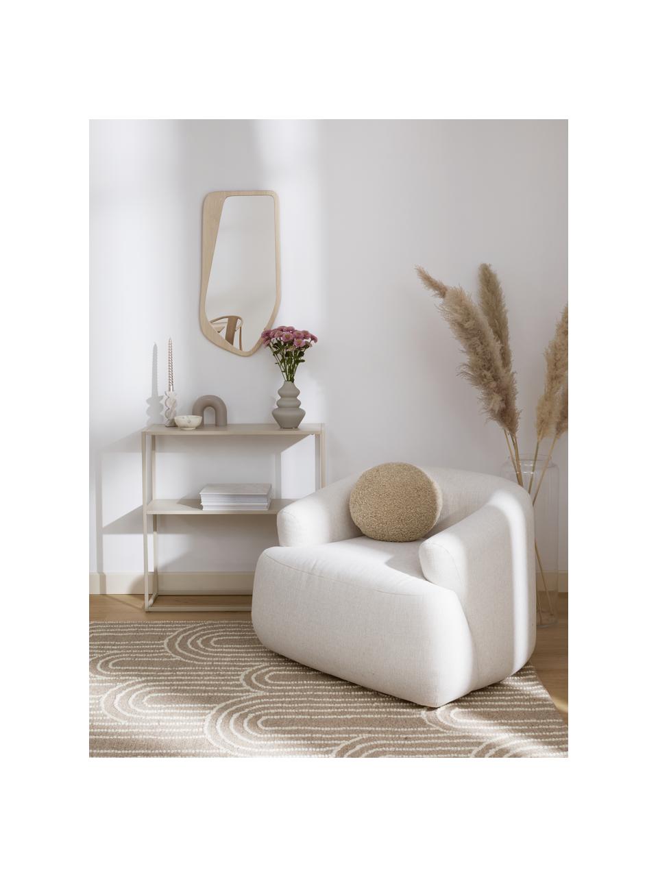 Poltrona Sofia, Rivestimento: 100% polipropilene Con 23, Struttura: legno di pino massiccio, , Piedini: plastica, Tessuto bianco crema, Larg. 96 x Prof. 82 cm