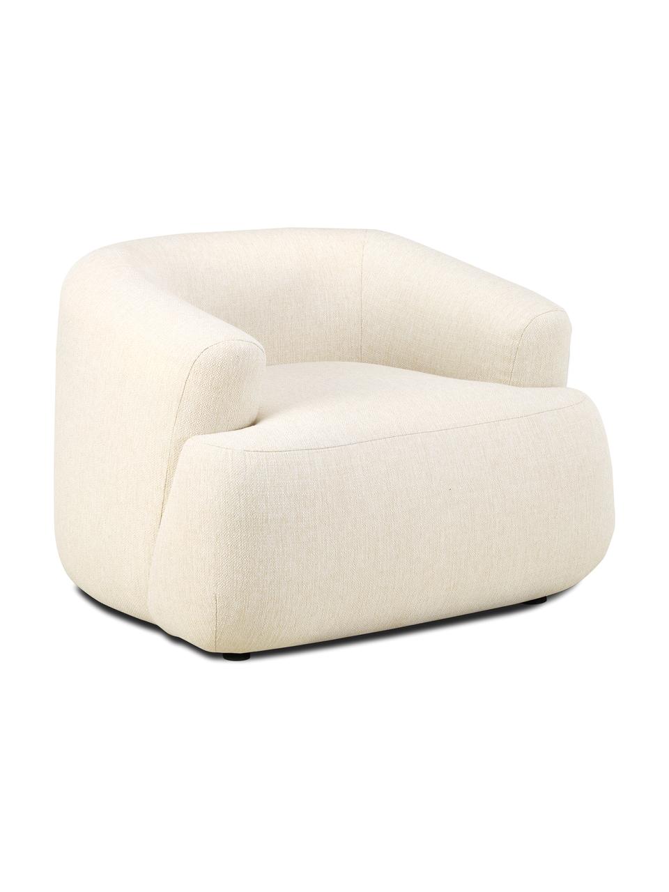 Fauteuil Sofia, Tissu blanc crème, larg. 96 x prof. 82 cm