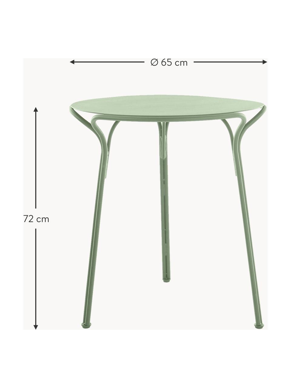 Ronde tuintafel Hiray, Ø 65 cm, Verzinkt gelakt staal, Saliegroen, Ø 65 x H 72 cm