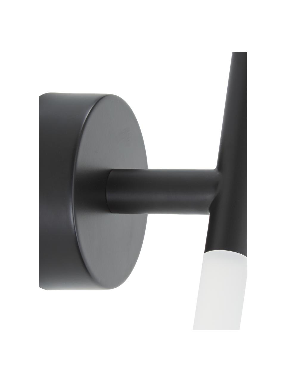 Applique grande a LED Gratia, Struttura: metallo verniciato a polv, Paralume: vetro acrilico, Nero, bianco, Larg. 10 x Alt. 45 cm