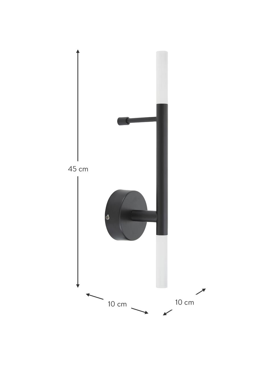 Aplique LED grande Gratia, Estructura: metal con pintura en polv, Fijación: metal con pintura en polv, Negro, An 10 x Al 45 cm