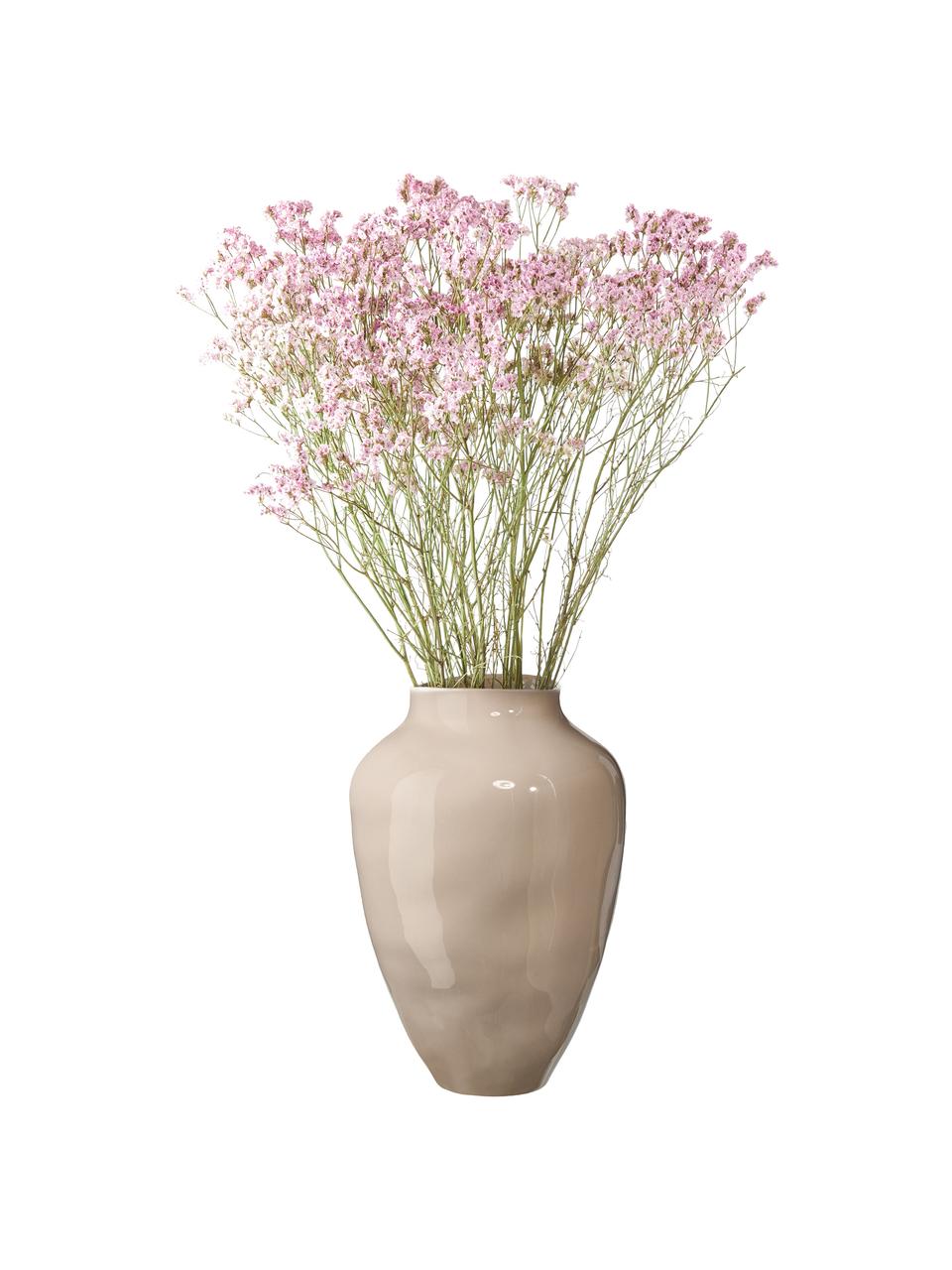 Vase fait main Latona de Isabelle Hartmann, Grès cérame, Taupe, haute brillance, Ø 21 x haut. 30 cm