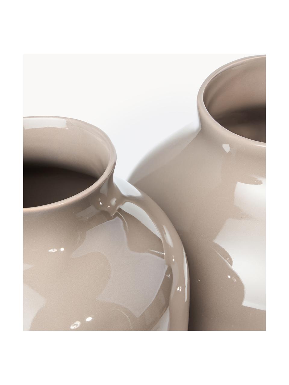 Vaso fatto a mano Latona, Gres, Beige, Ø 21 x Alt. 30 cm