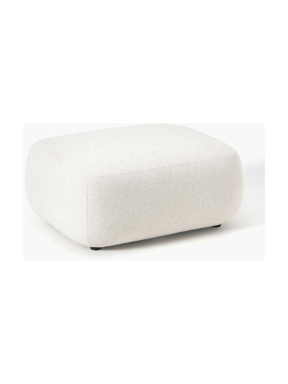 Puf reposapiés Sofia, Tapizado: 100% polipropileno Alta r, Estructura: madera de abeto, tablero , Patas: plástico El material util, Tejido blanco crema, An 75 x F 96 cm