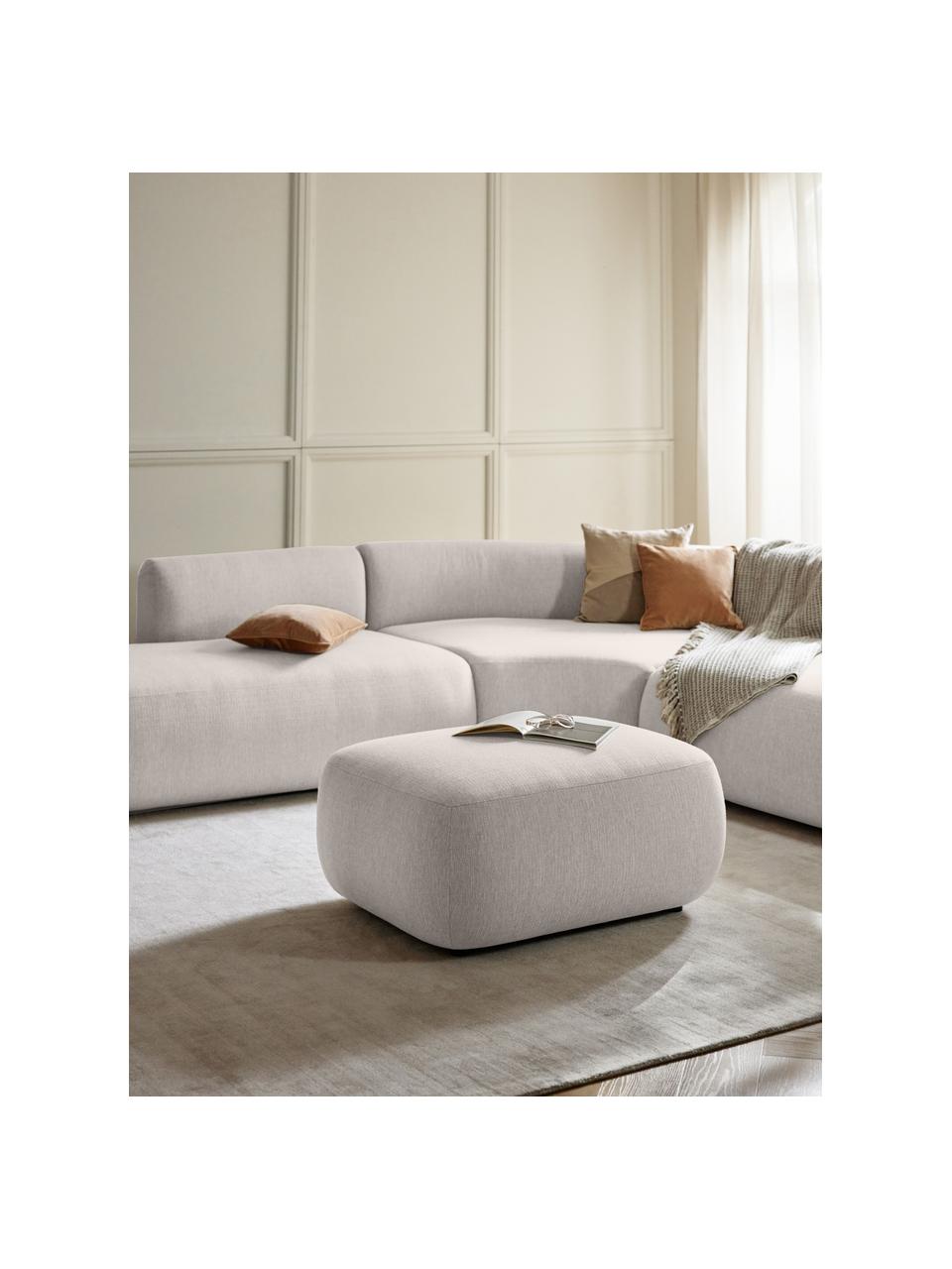 Puf reposapiés Sofia, Tapizado: 100% polipropileno Alta r, Estructura: madera de abeto, tablero , Patas: plástico El material util, Tejido blanco crema, An 75 x F 96 cm