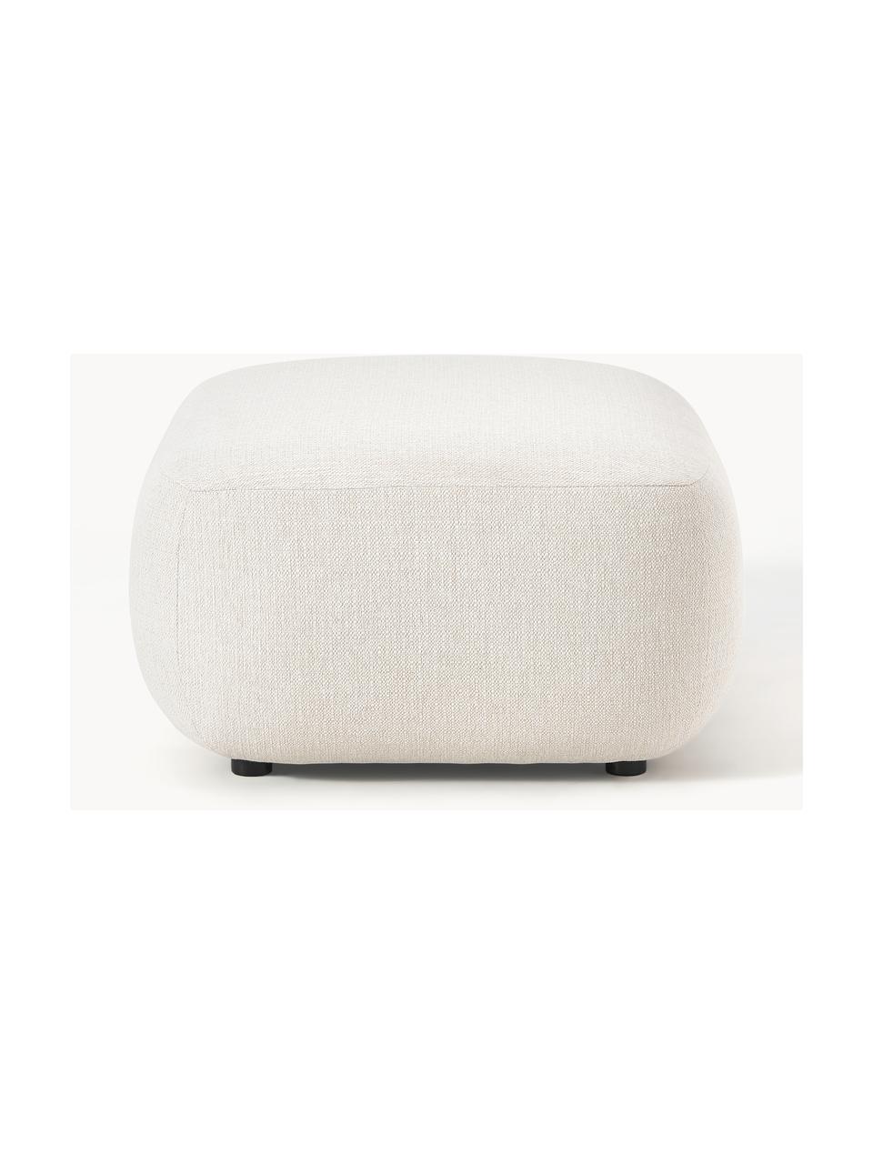 Puf reposapiés Sofia, Tapizado: 100% polipropileno Alta r, Estructura: madera de abeto, tablero , Patas: plástico El material util, Tejido blanco crema, An 75 x F 96 cm