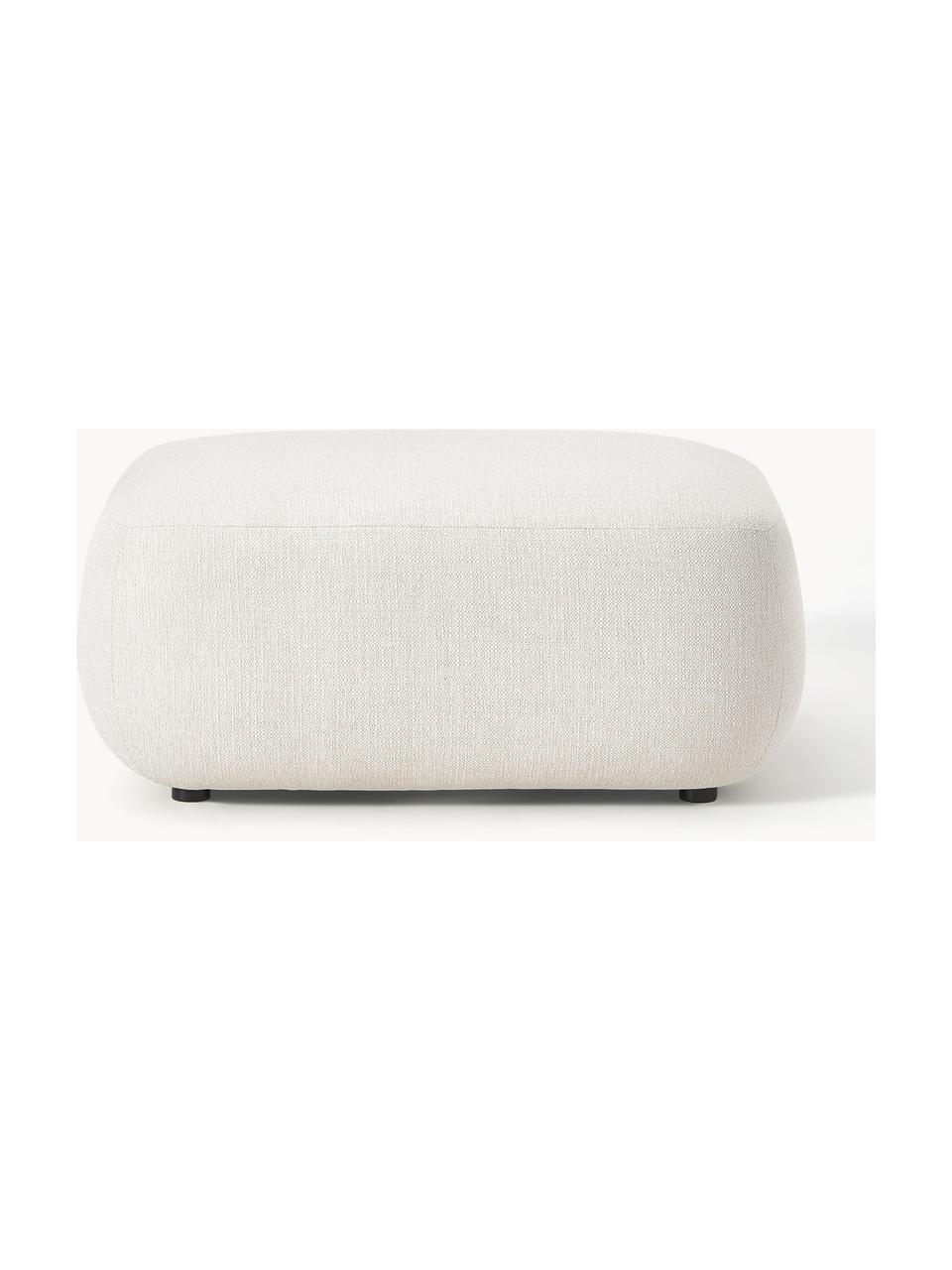 Puf reposapiés Sofia, Tapizado: 100% polipropileno Alta r, Estructura: madera de abeto, tablero , Patas: plástico El material util, Tejido blanco crema, An 75 x F 96 cm