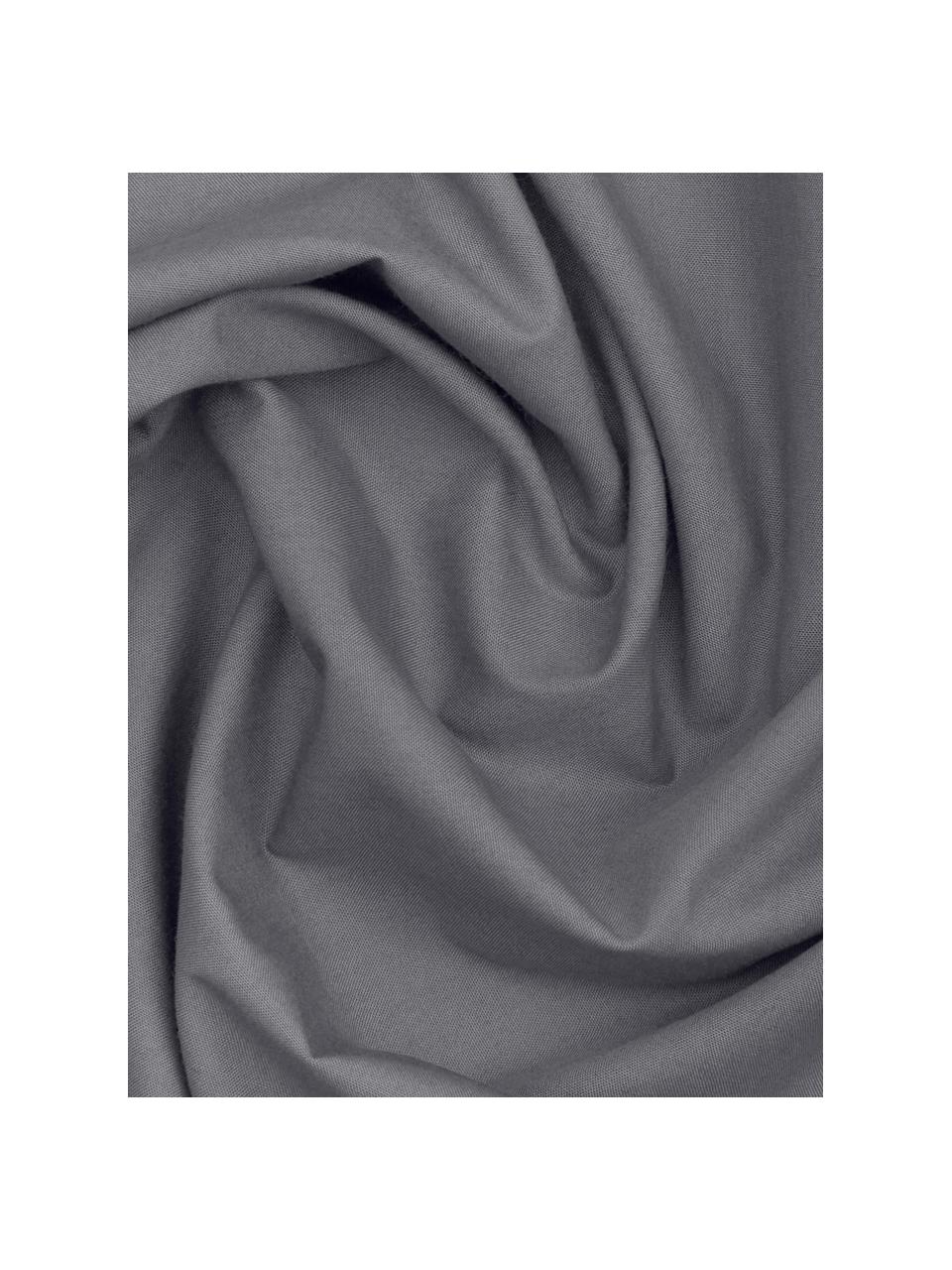 Taies d'oreiller en percale gris foncé Elsie, 2 pièces, Gris foncé, larg. 50 x long. 70 cm