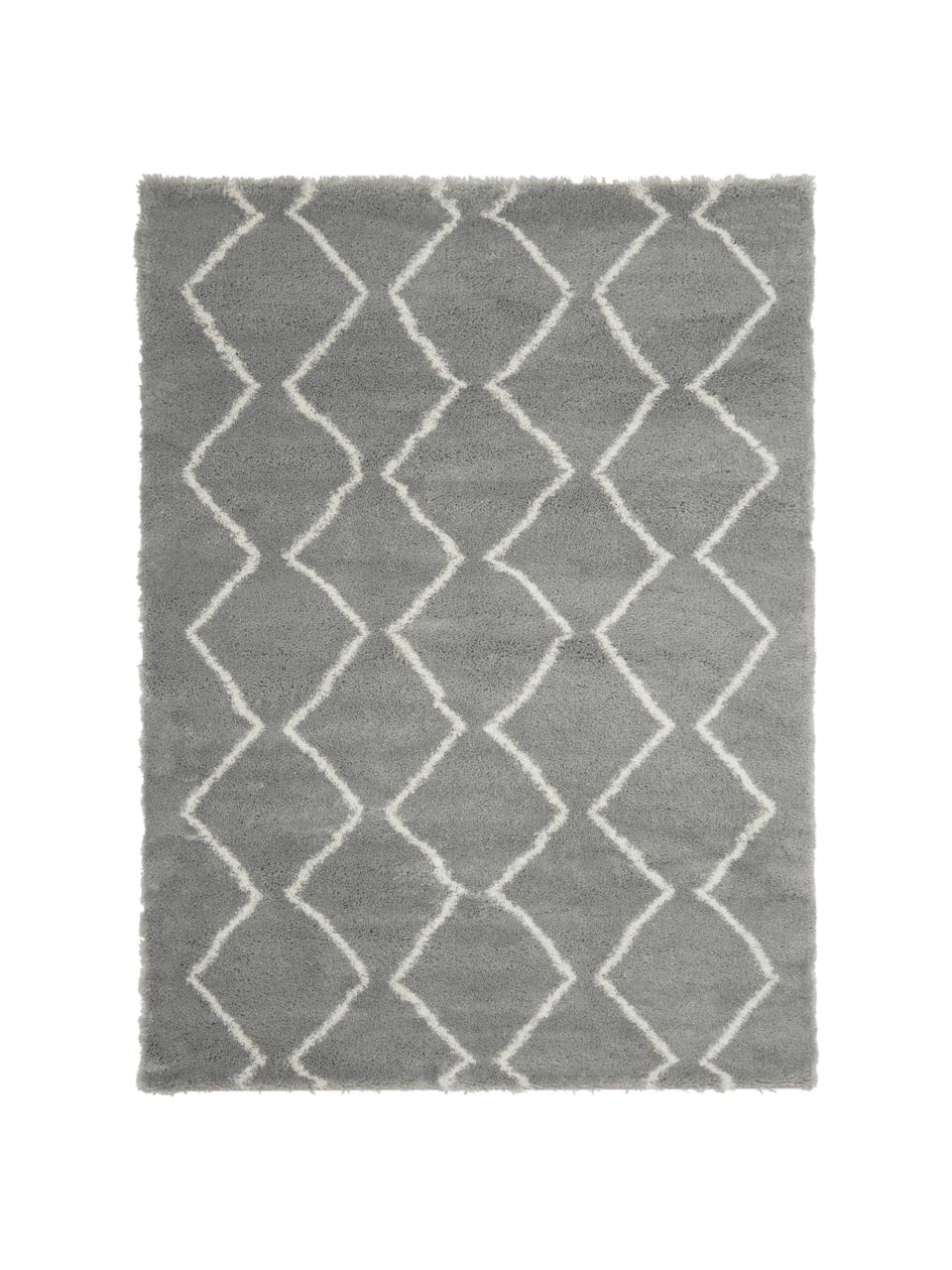 Tapis moelleux à poils longs Velma, Gris, blanc crème, larg. 300 x long. 400 cm (taille XL)