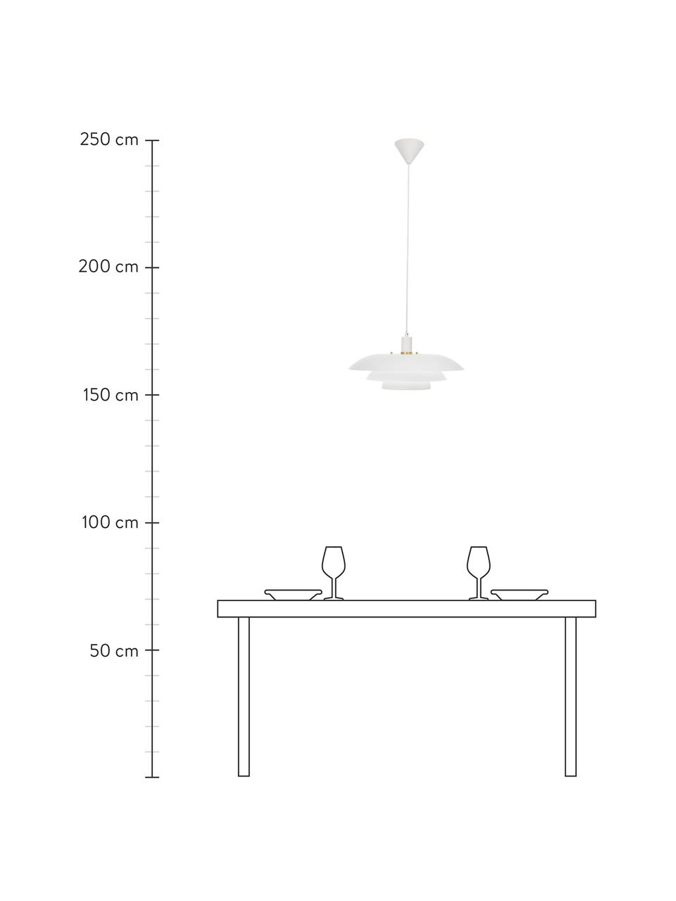 Pendelleuchte Epsilion, Lampenschirm: Metall, beschichtet, Baldachin: Kunststoff, Weiß, Ø 45 x H 21 cm