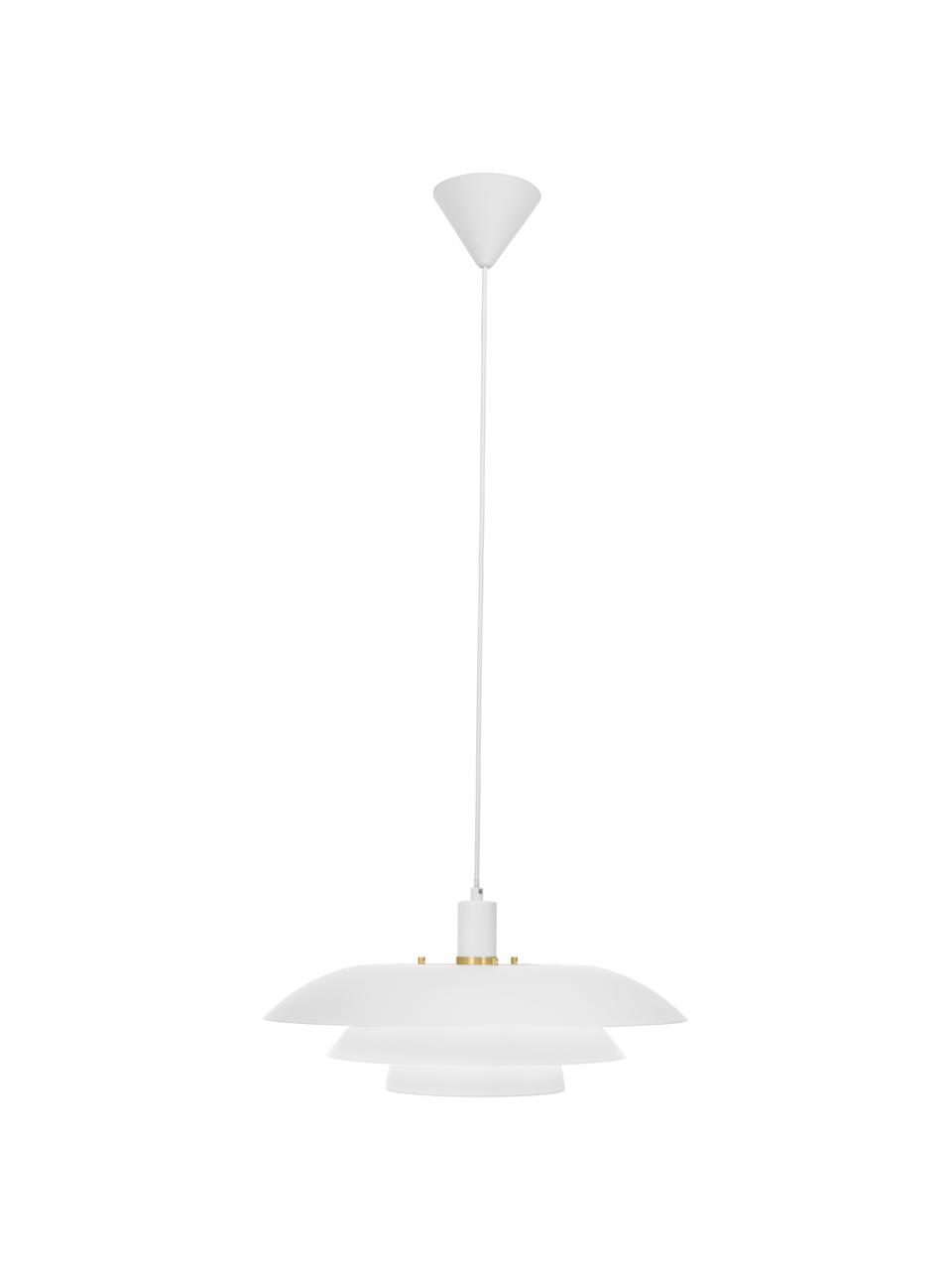 Pendelleuchte Epsilion, Lampenschirm: Metall, beschichtet, Baldachin: Kunststoff, Weiß, Ø 45 x H 21 cm