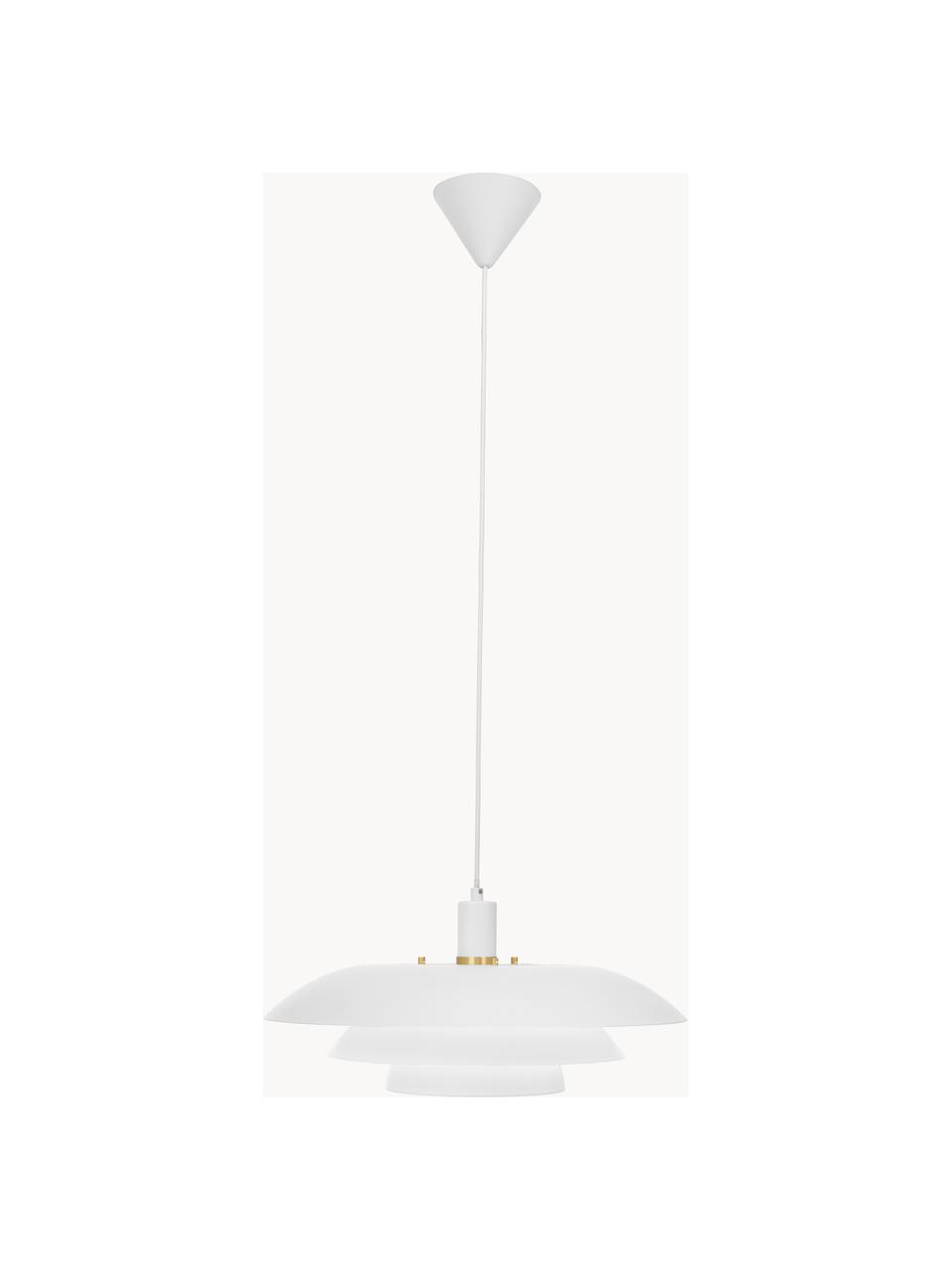 Hanglamp Epsilion, Lampenkap: gecoat metaal, Wit, Ø 45 x H 21 cm