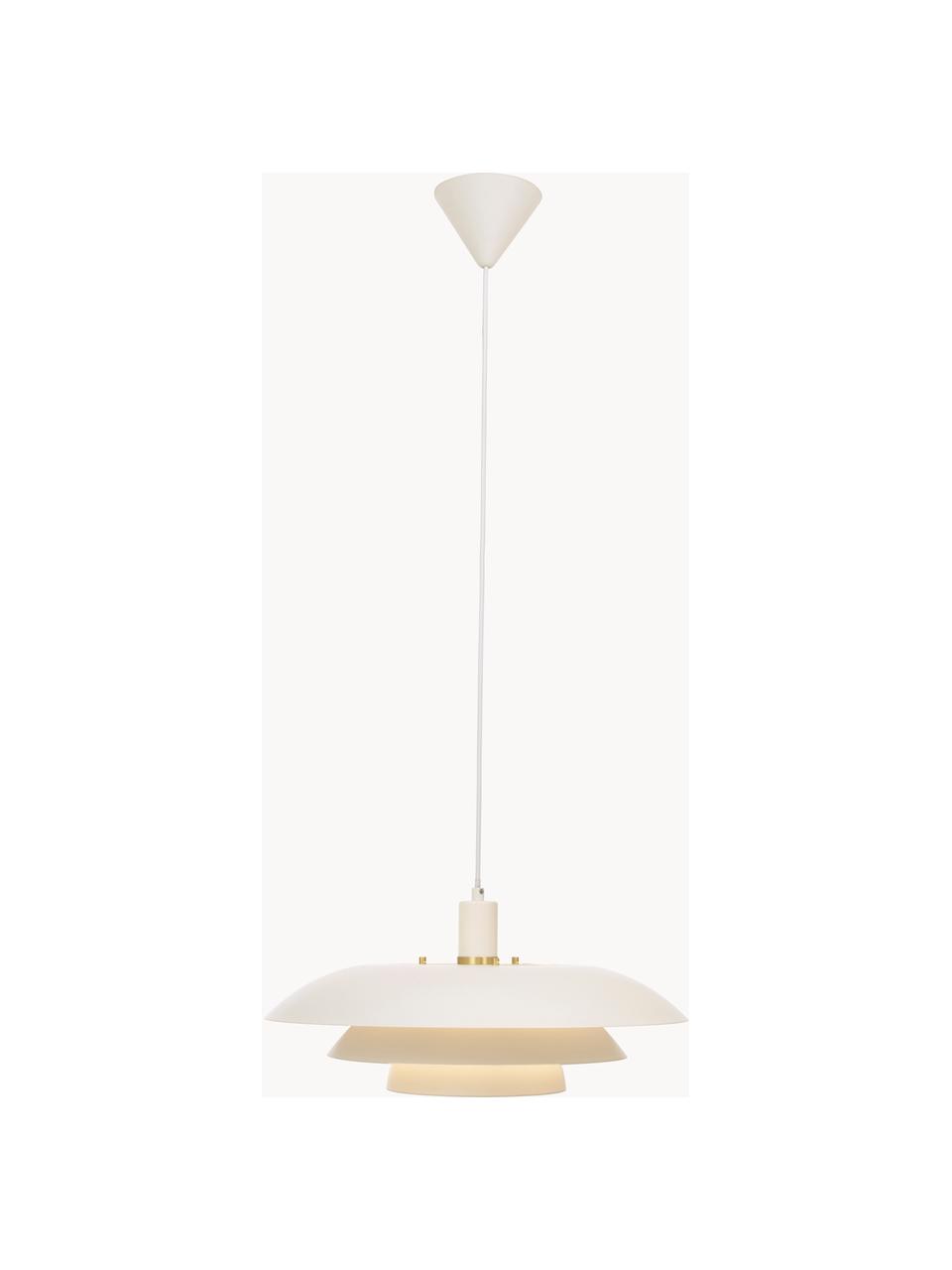 Hanglamp Epsilion, Lampenkap: gecoat metaal, Wit, Ø 45 x H 21 cm