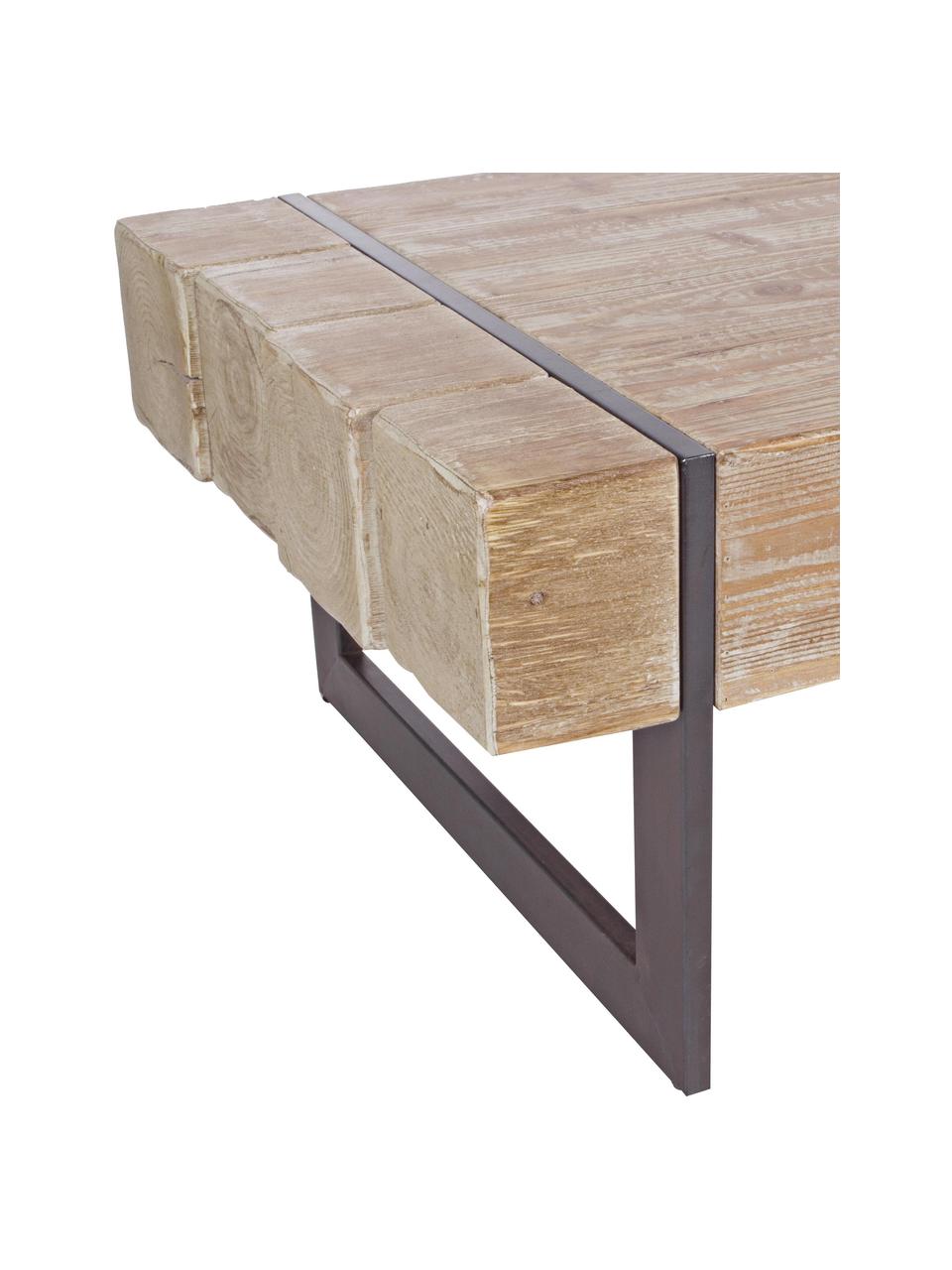 Mesa de centro Garrett, Metal, madera, Beige, gris, An 120 x Al 40 cm