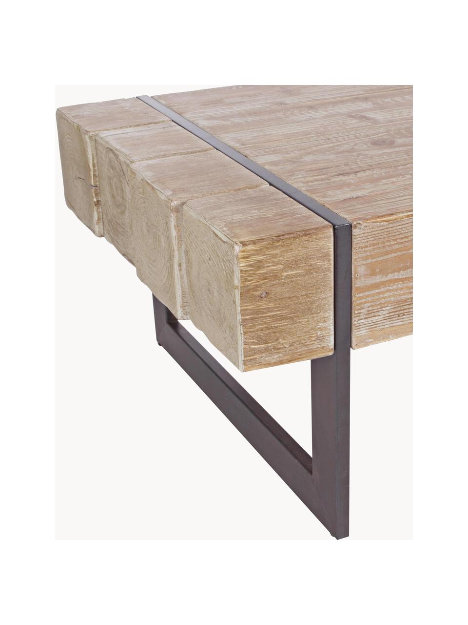 Mesa de centro Garrett, Tablero: madera de abeto, Patas: metal recubierto de epoxi, Madera de abeto, An 120 x F 60 cm