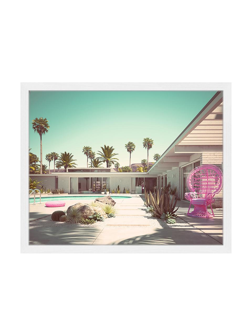 Ingelijste digitale print Pink Vacation, Afbeelding: digitale print op papier,, Lijst: gelakt hout, Meerkleurig, B 53 x H 43 cm