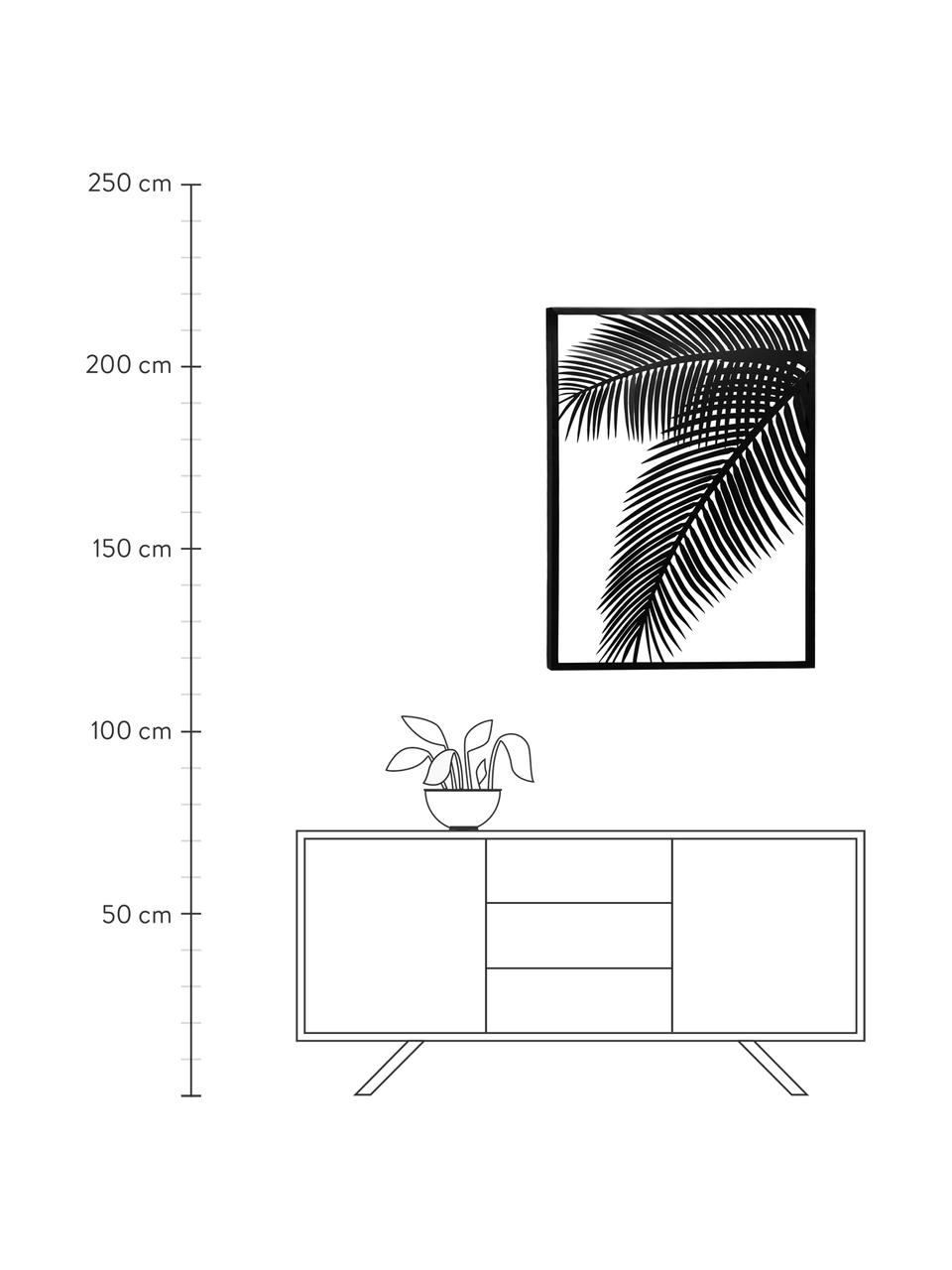 Kovová nástěnná dekorace Dimpia, Potažená ocel, Černá, Š 74 cm, V 100 cm