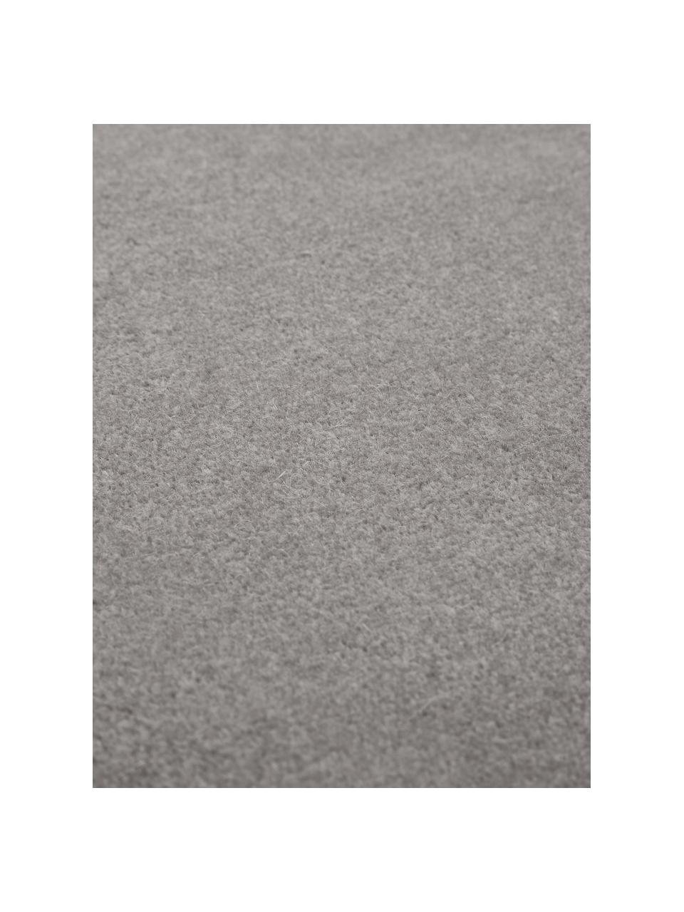 Wollen vloerkleed Ida in grijs, Bovenzijde: 100% wol, Onderzijde: 60% jute, 40% polyester B, Grijs, B 80 x L 150 cm (maat XS)