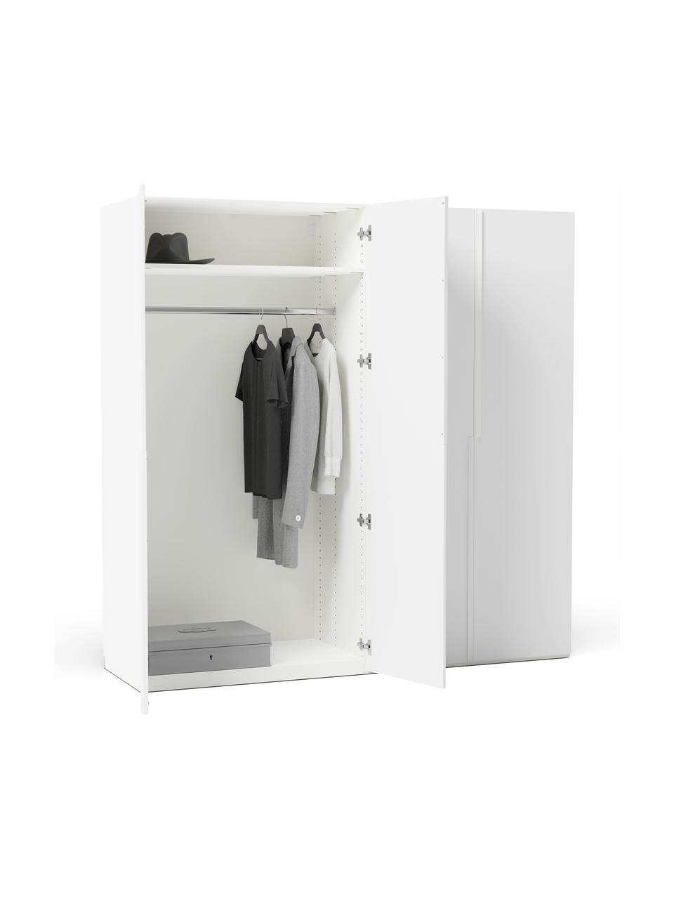 Armoire modulaire blanche Leon, largeur 200 cm, plusieurs variantes, Blanc, Basic Interior, hauteur 200 cm