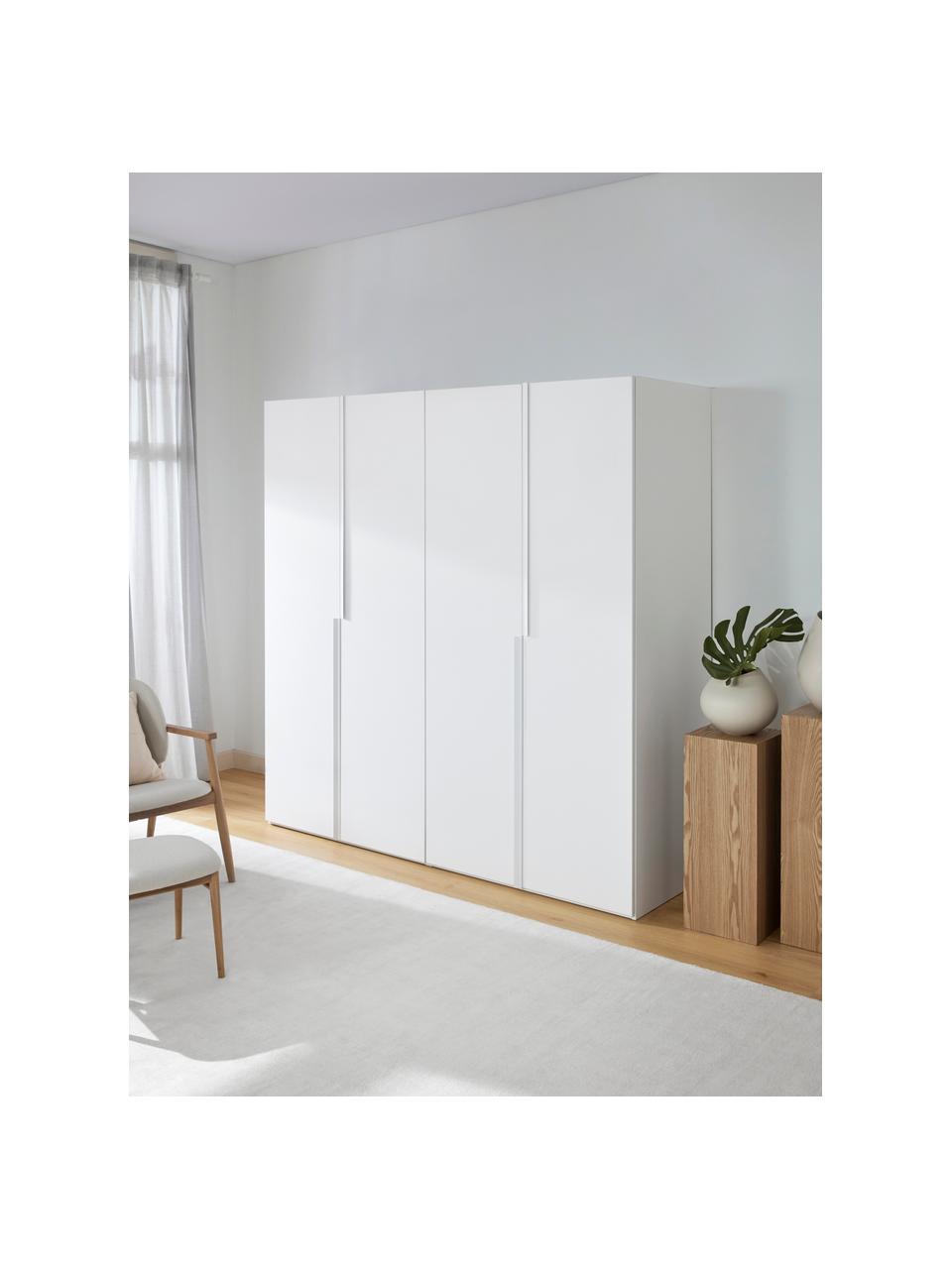 Modularer Drehtürenschrank Leon, 200 cm Breite, mehrere Varianten, Korpus: Spanplatte, melaminbeschi, Weiß, Premium Interior, B 200 x H 236 cm