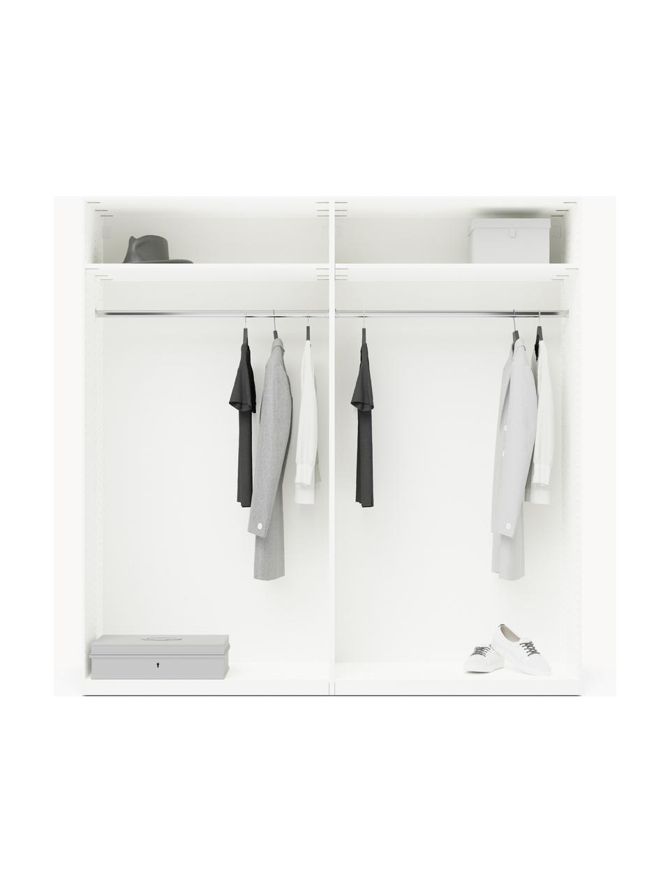 Armario modular Leon, 4 puertas (200 cm), diferentes variantes, Estructura: tablero aglomerado revest, Blanco, Interior Classic (An 200 x Al 236 cm)