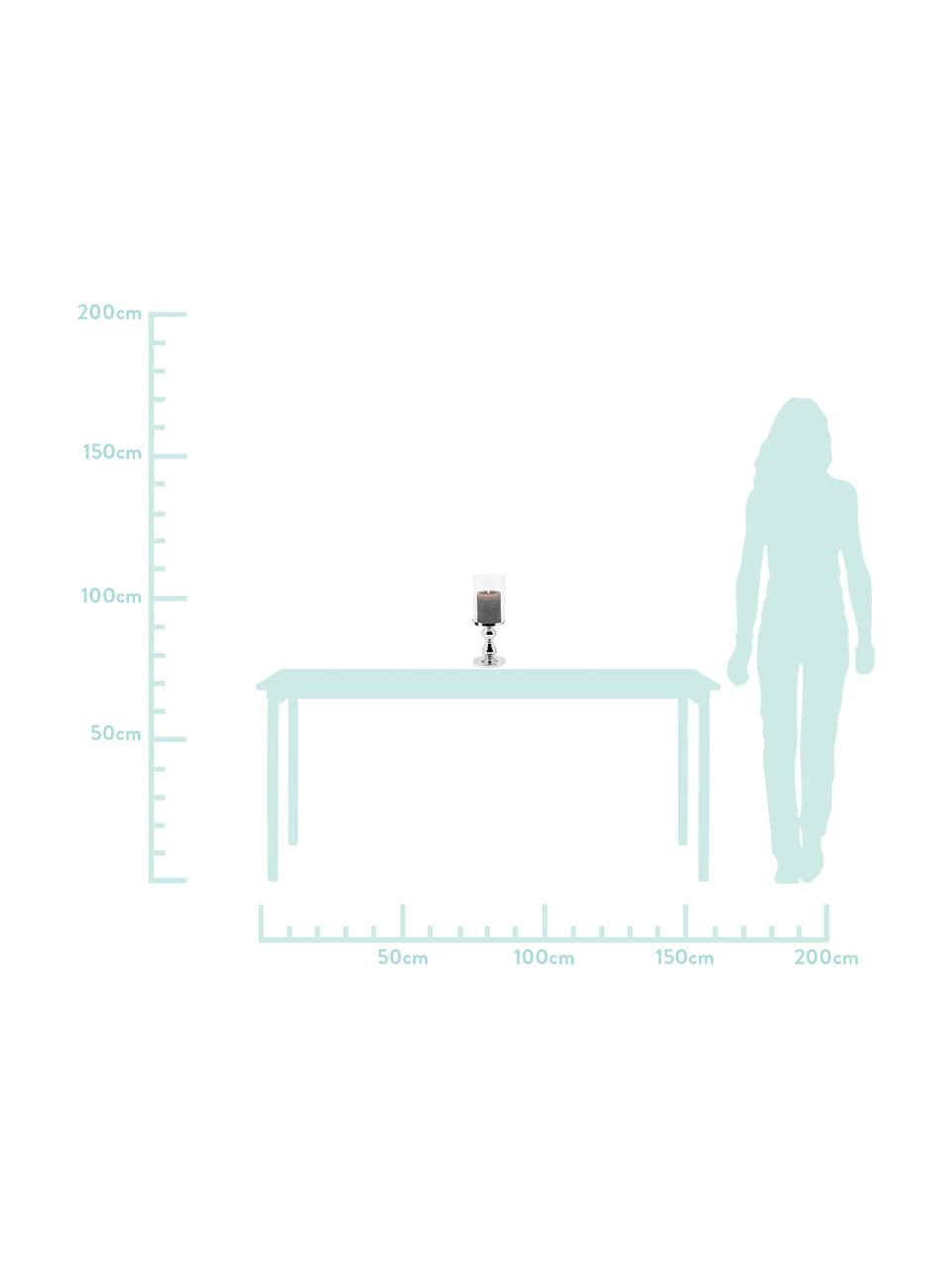 Portacandela in vetro Mascha, Portacandela: vetro, Trasparente, argento, A 28 x Ø 10 cm